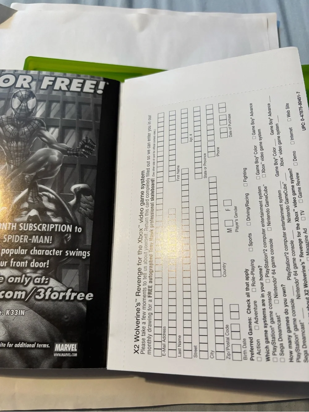 Xbox Wolverine's Revenge CIB